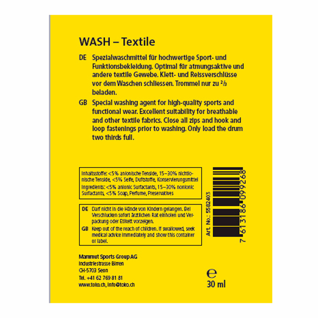 토코 스키복세제 30ml 8pcs Textile Wash 5582403-1 - 상세 이미지 2