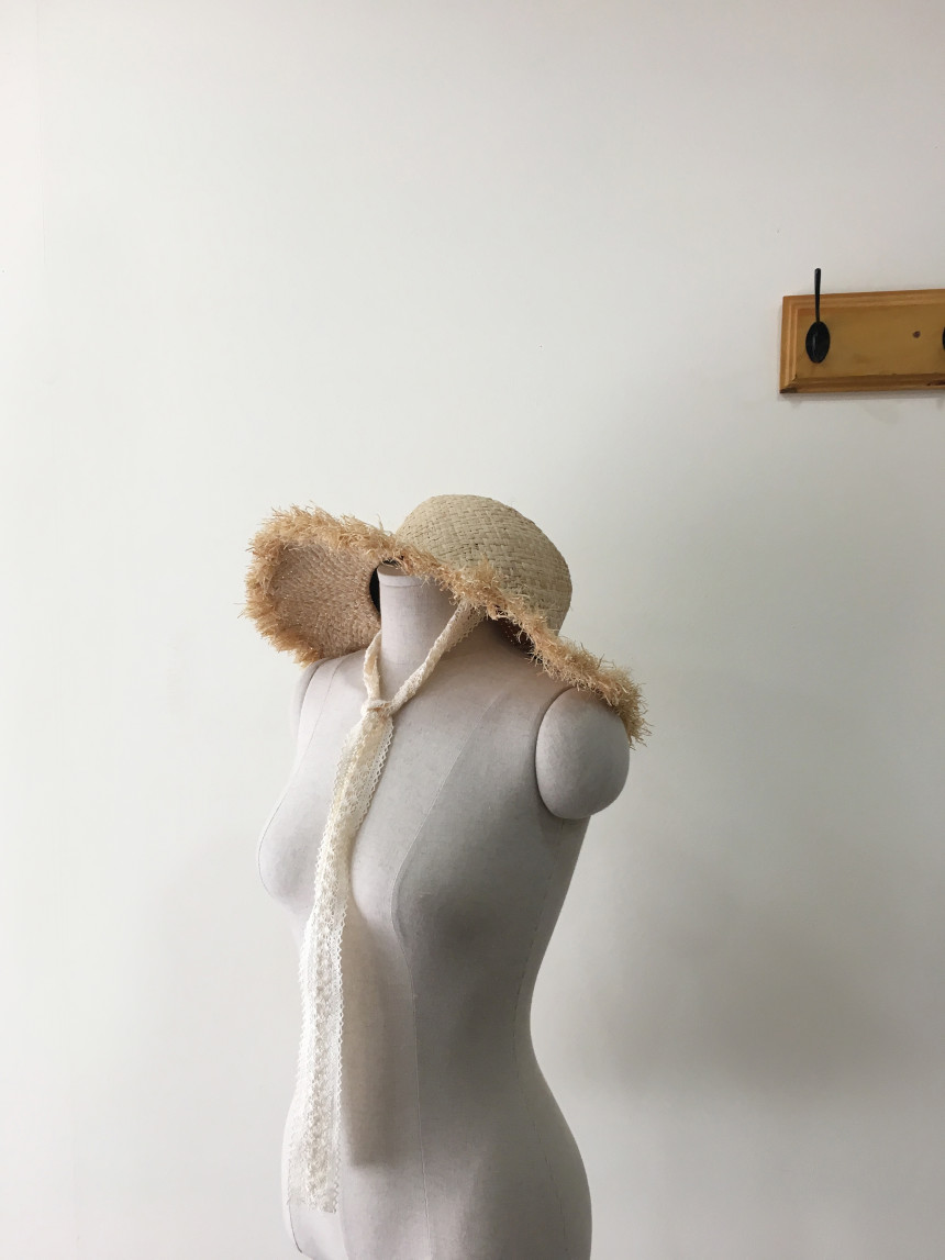 New Hat Raffia Hat 2color Date Look Girly Women Fe