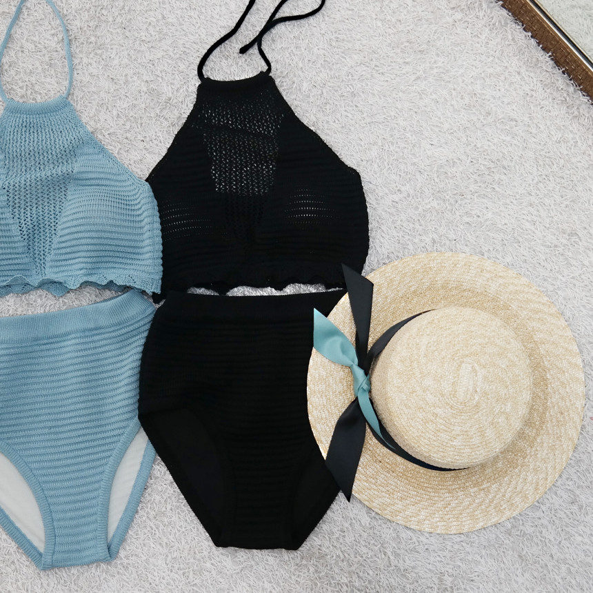 <b><p>Halter high waisd knit biki It Holiday look</p></b><b><p>ホルターネックハイウエストニットビキニ イトゴル 休暇ルコーディネート ホサマースタイル</p></b><br /><br /><p align='center'>
