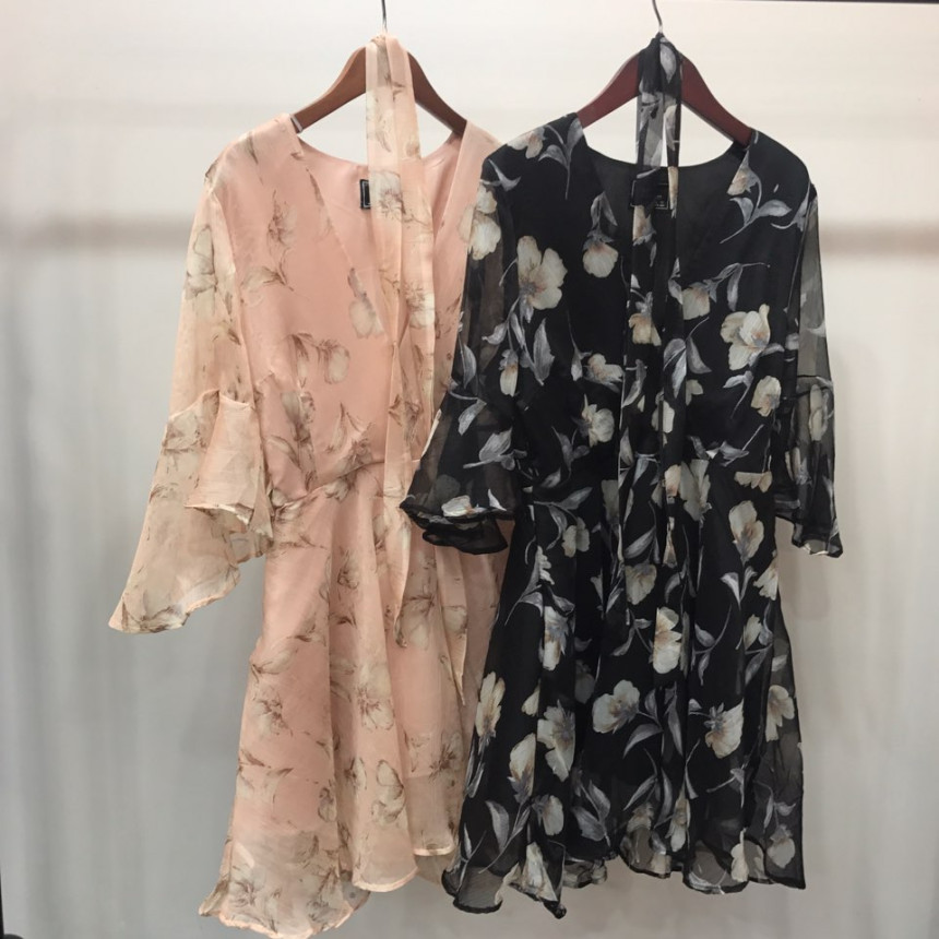 New Women Dress Flower Wrap Dress Unique Style Lov