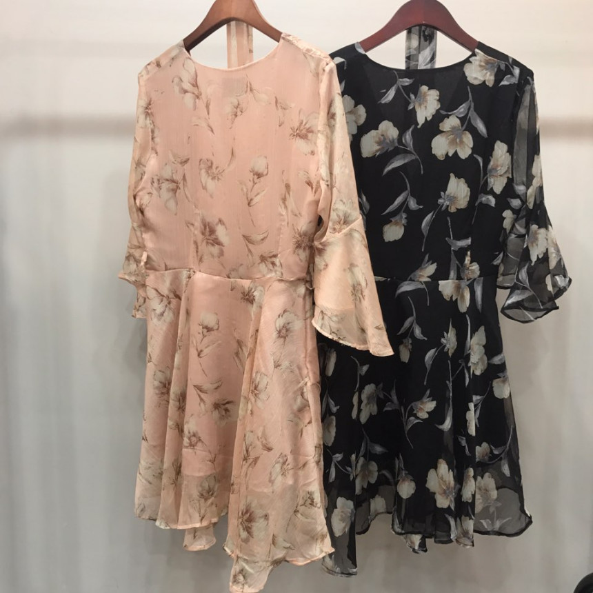 New Women Dress Flower Wrap Dress Unique Style Lov