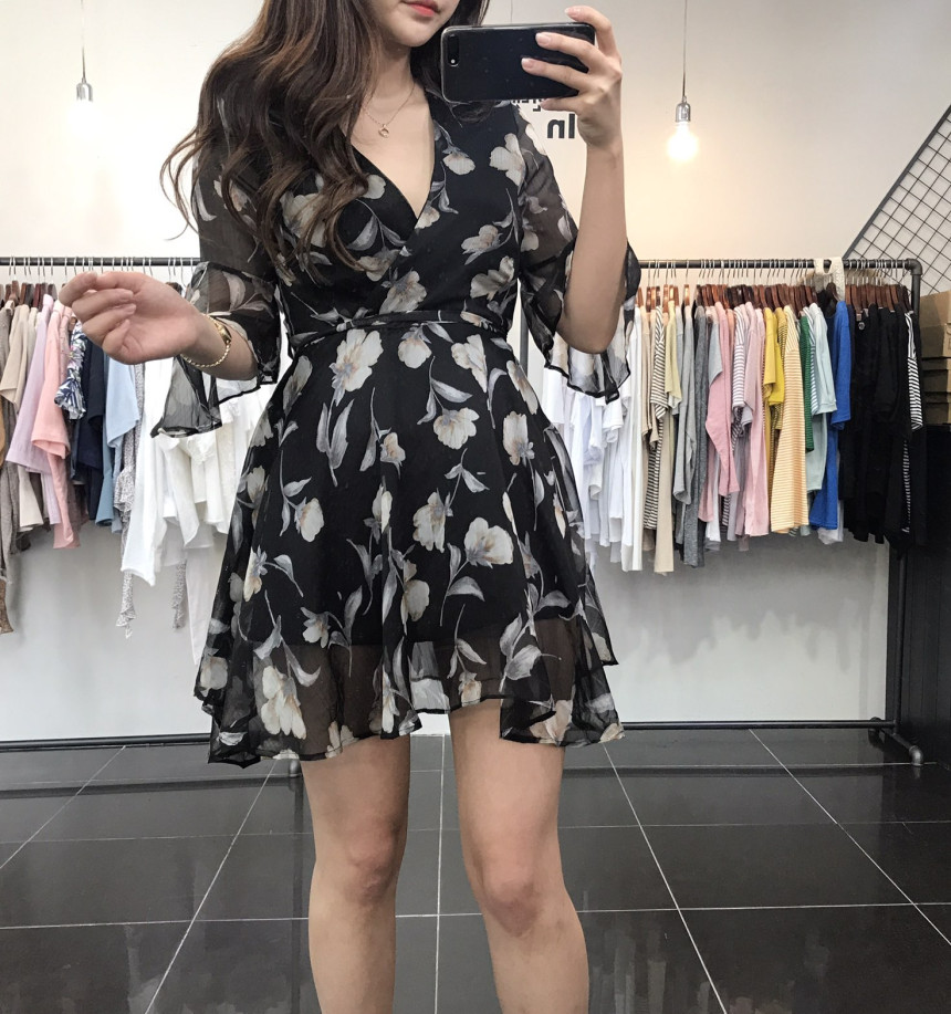 New Women Dress Flower Wrap Dress Unique Style Lov