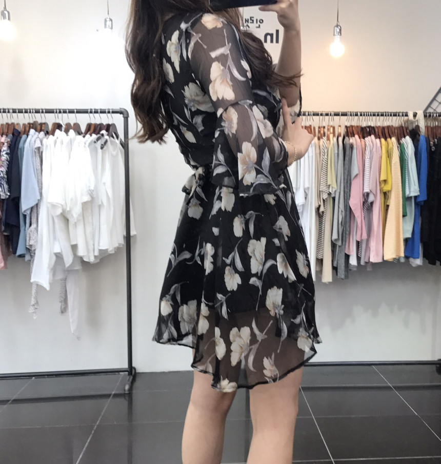 New Women Dress Flower Wrap Dress Unique Style Lov