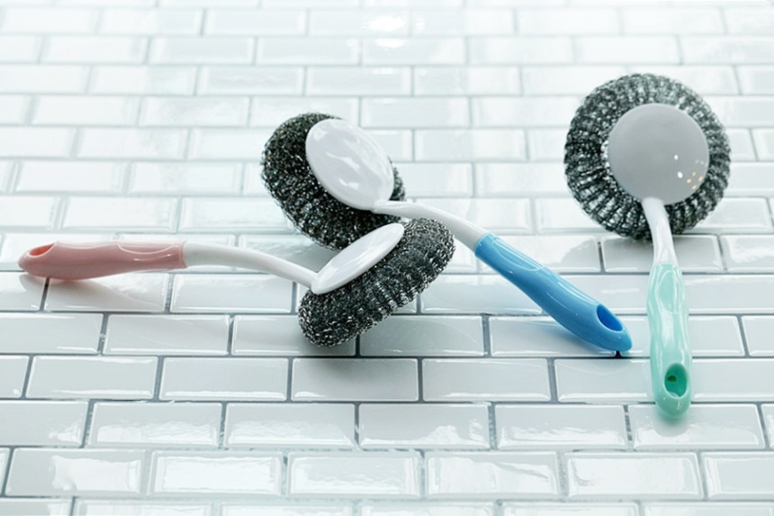 Scrubber Dish Washing Semi Color Random Handle Eas