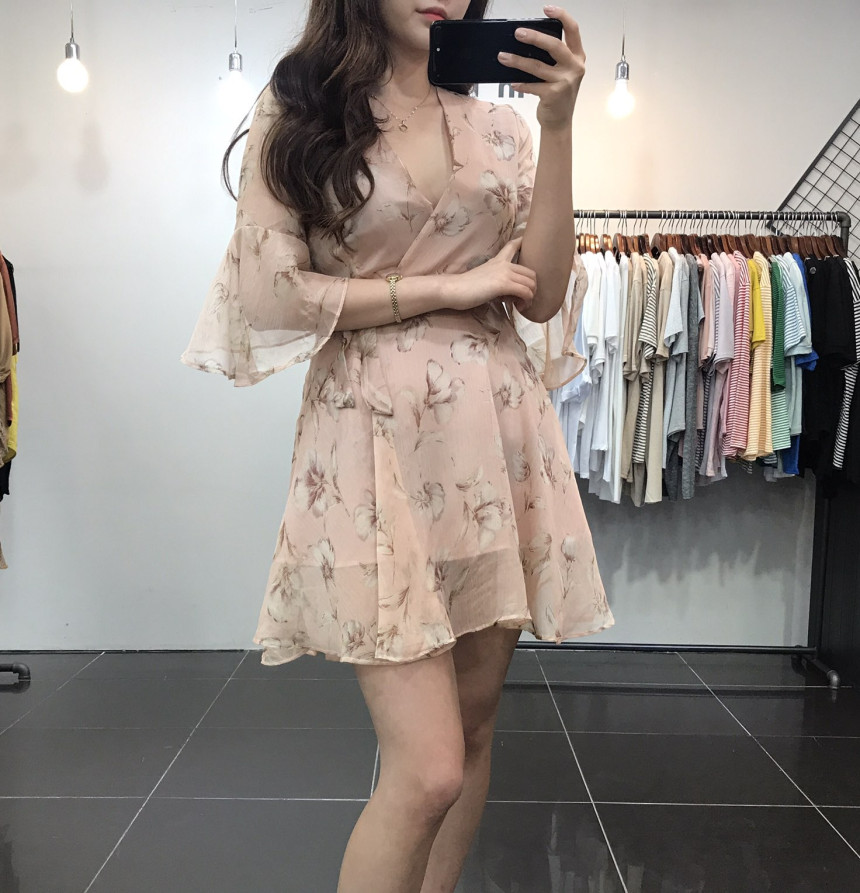 New Women Dress Flower Wrap Dress Unique Style Lov