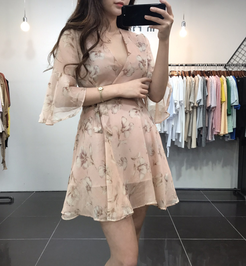 New Women Dress Flower Wrap Dress Unique Style Lov