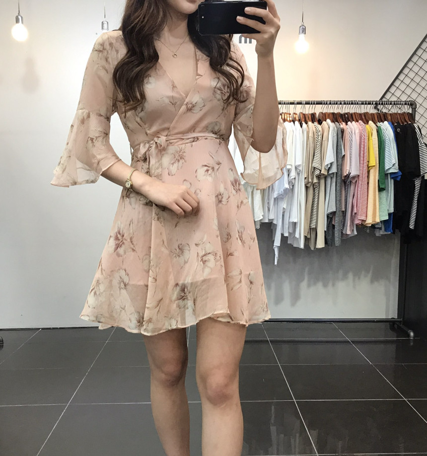New Women Dress Flower Wrap Dress Unique Style Lov