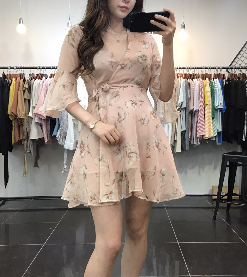 New Women Dress Flower Wrap Dress Unique Style Lov