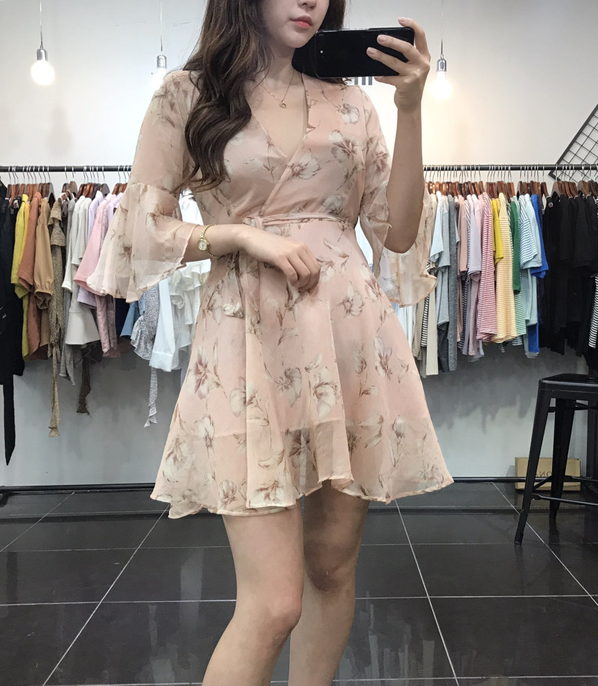 New Women Dress Flower Wrap Dress Unique Style Lov