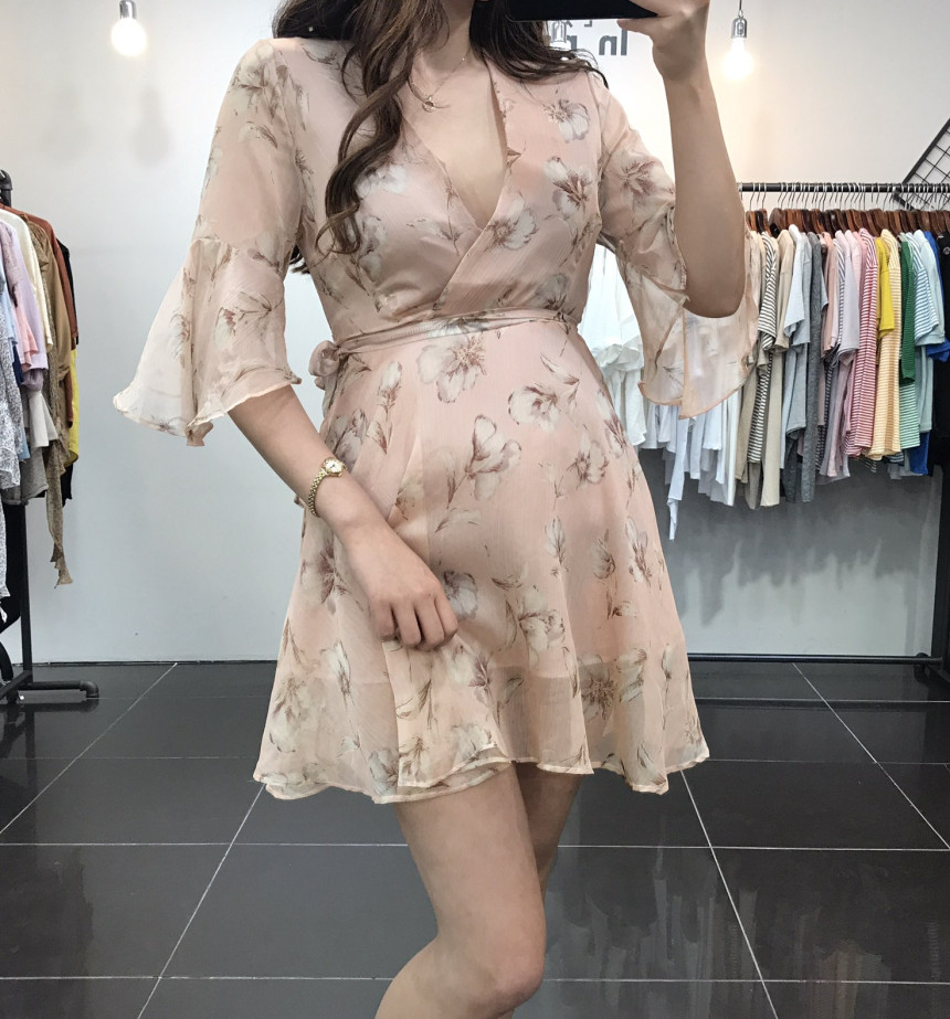 New Women Dress Flower Wrap Dress Unique Style Lov