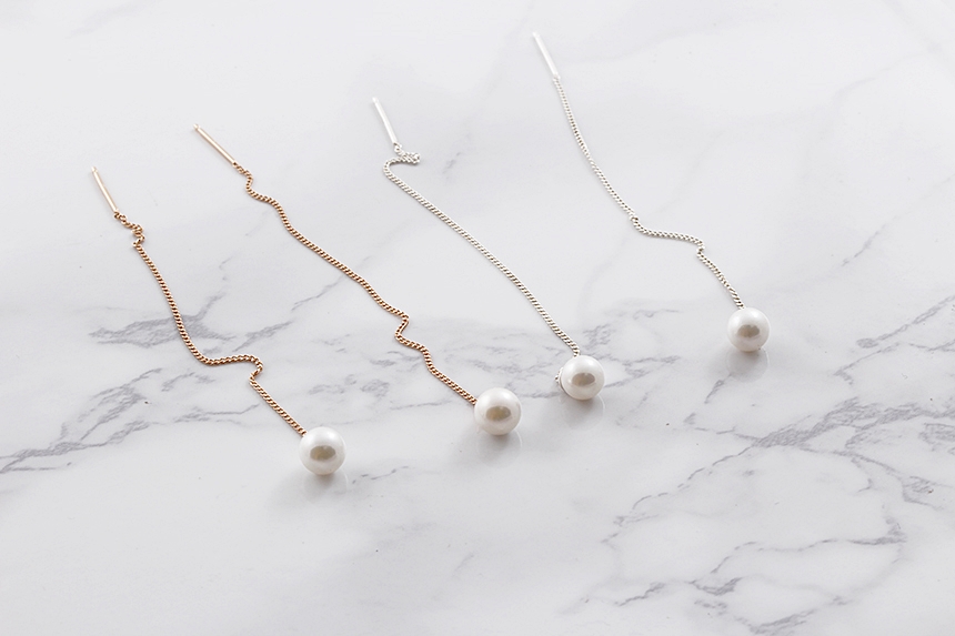 <b><p>Pearl Drop ring Ste silver cha Allgic Woman</p></b><b><p>真珠 ドロップ イヤリング 純銀製 チェーン アレルギーのない 女性 高級感のあるアクセサリー</p></b><br /><br /><p align='center'>