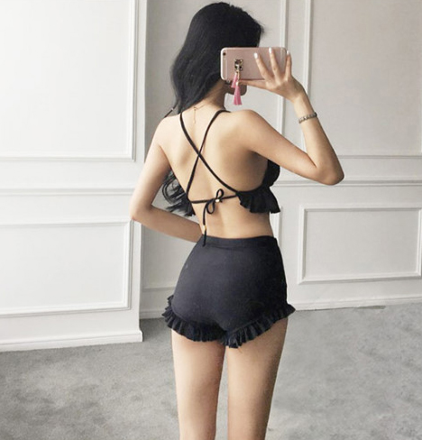 <b><p>Frill pants bikini Wongpom black Sexy shoppg</p></b><b><p>フリル パンツ ビキニ ワンポン ブラック セクシー ショッピングモール 輸入 卸売</p></b><br /><br /><p align='center'>