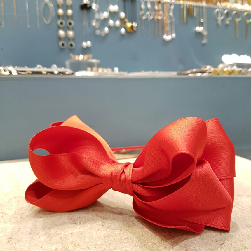 New Volume Red Ribbon Birthday Party Headband