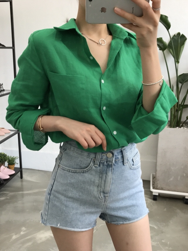 NEW FASHION LADY GIRL Blouse Pastel linen blouse