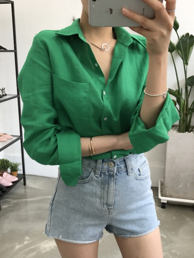 NEW FASHION LADY GIRL Blouse Pastel linen blouse