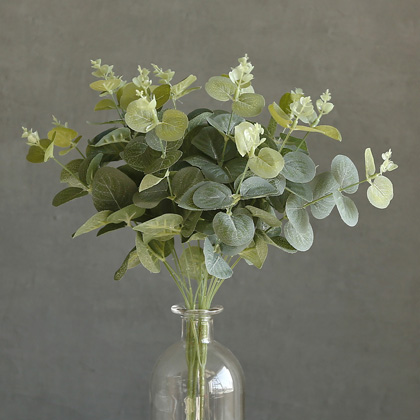 유칼립투스 부쉬 실크 식물 화병 조화 나무 가지 꽃다발 장식 소품 리스 인테리어 실크 장식 조화 짧은가지 연그린