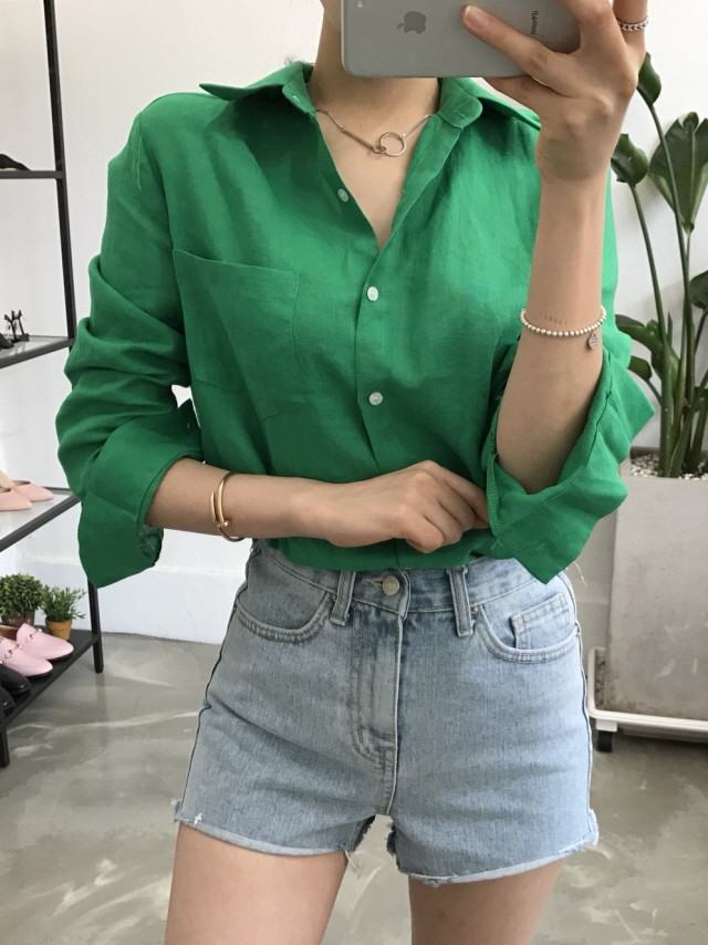 NEW FASHION LADY GIRL Blouse Pastel linen blouse