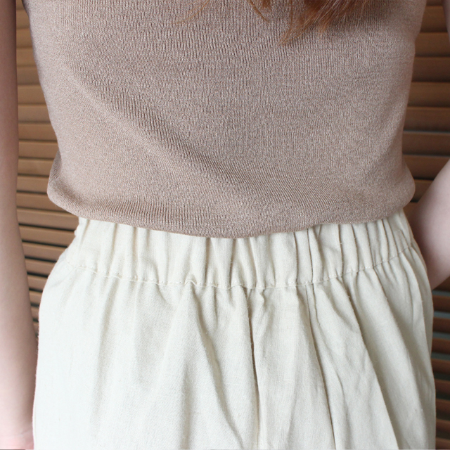 하이웨스트 밴딩 와이드팬츠 여성 린넨 배기팬츠 9부 와이드 슬랙스 썸머 바지 여자 통바지 - 상세 이미지 3