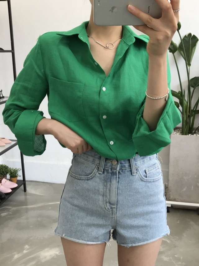 NEW FASHION LADY GIRL Blouse Pastel linen blouse