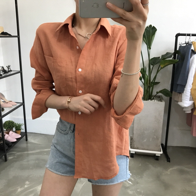 NEW FASHION LADY GIRL Blouse Pastel linen blouse
