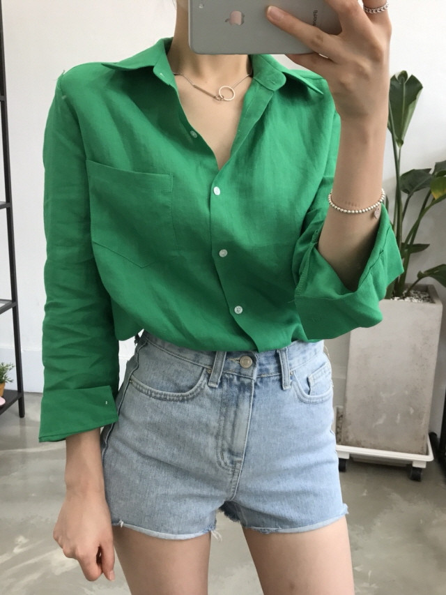 NEW FASHION LADY GIRL Blouse Pastel linen blouse