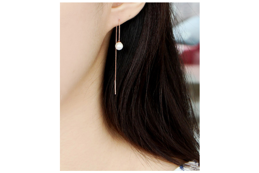 <b><p>Pearl Drop ring Ste silver cha Allgic Woman</p></b><b><p>真珠 ドロップ イヤリング 純銀製 チェーン アレルギーのない 女性 高級感のあるアクセサリー</p></b><br /><br /><p align='center'>