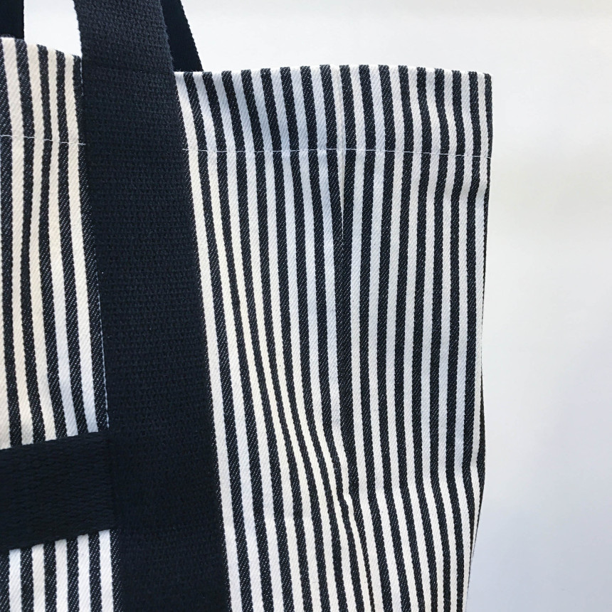 Stripe Sturdy Canvas Big Size Eco Bag Women Should