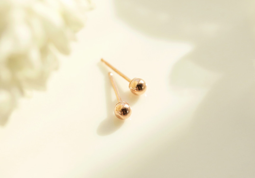 Love Ring Tangerine Earrings 14K Ball 14K Simple 1