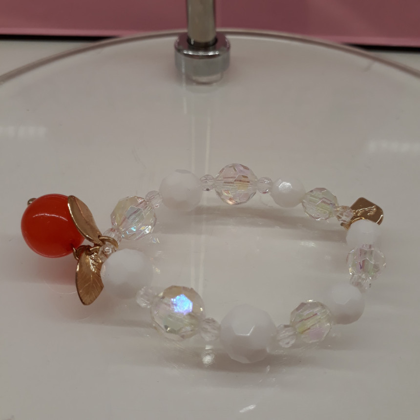 French Cat Shinsegae Hanam dot WH bead bracelet Q7