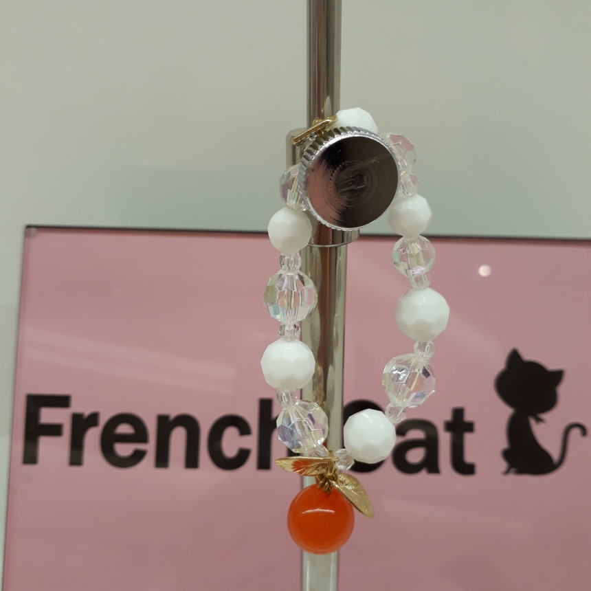 French Cat Shinsegae Hanam dot WH bead bracelet Q7