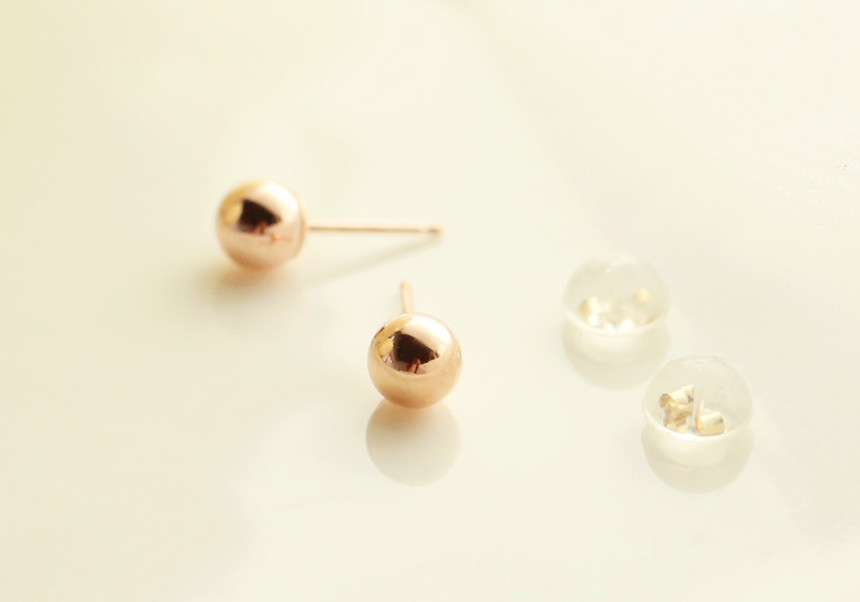 Love Ring Tangerine Earrings 14K Ball 14K Simple 1