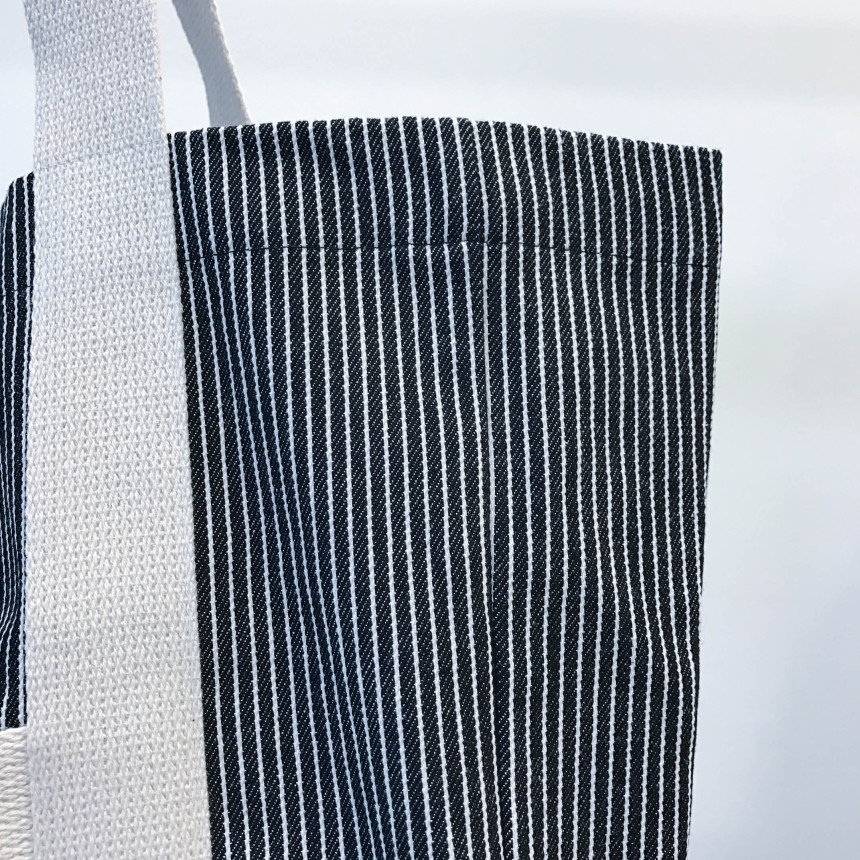 Stripe Sturdy Canvas Big Size Eco Bag Women Should