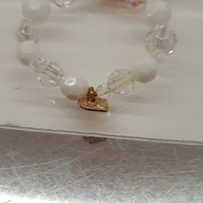 French Cat Shinsegae Hanam dot WH bead bracelet Q7