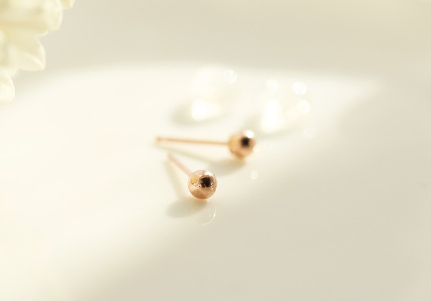 Love Ring Tangerine Earrings 14K Ball 14K Simple 1