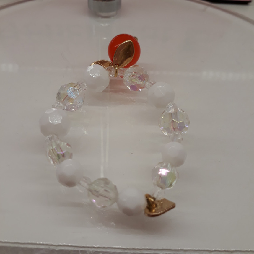 French Cat Shinsegae Hanam dot WH bead bracelet Q7