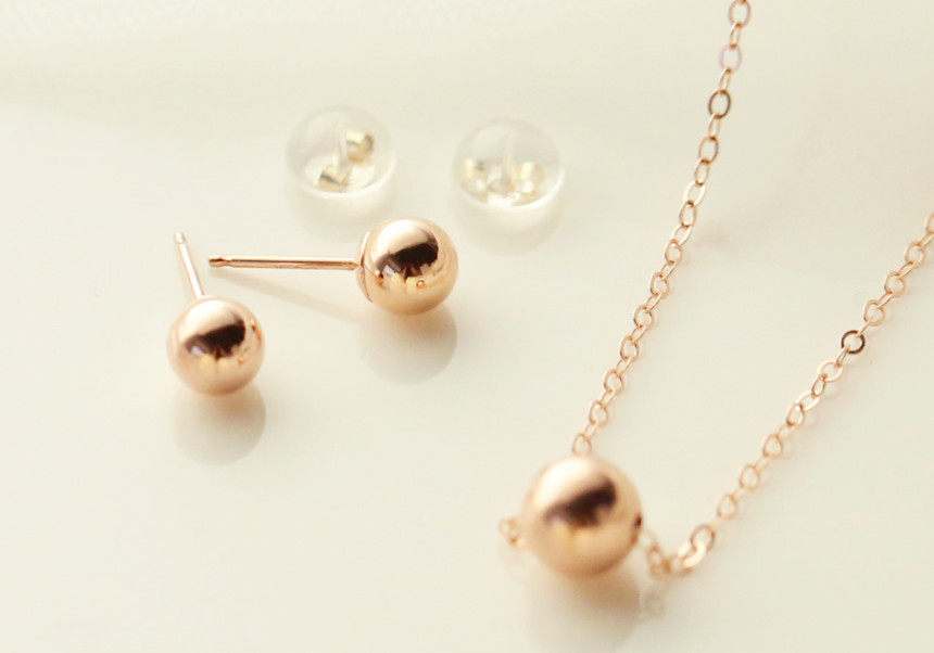 Love Ring Tangerine Earrings 14K Ball 14K Simple 1