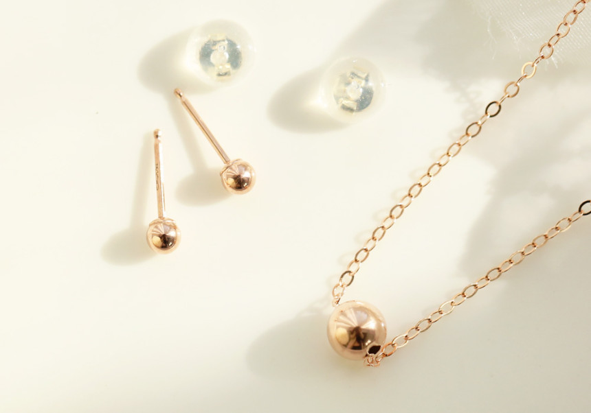 Love Ring Tangerine Earrings 14K Ball 14K Simple 1