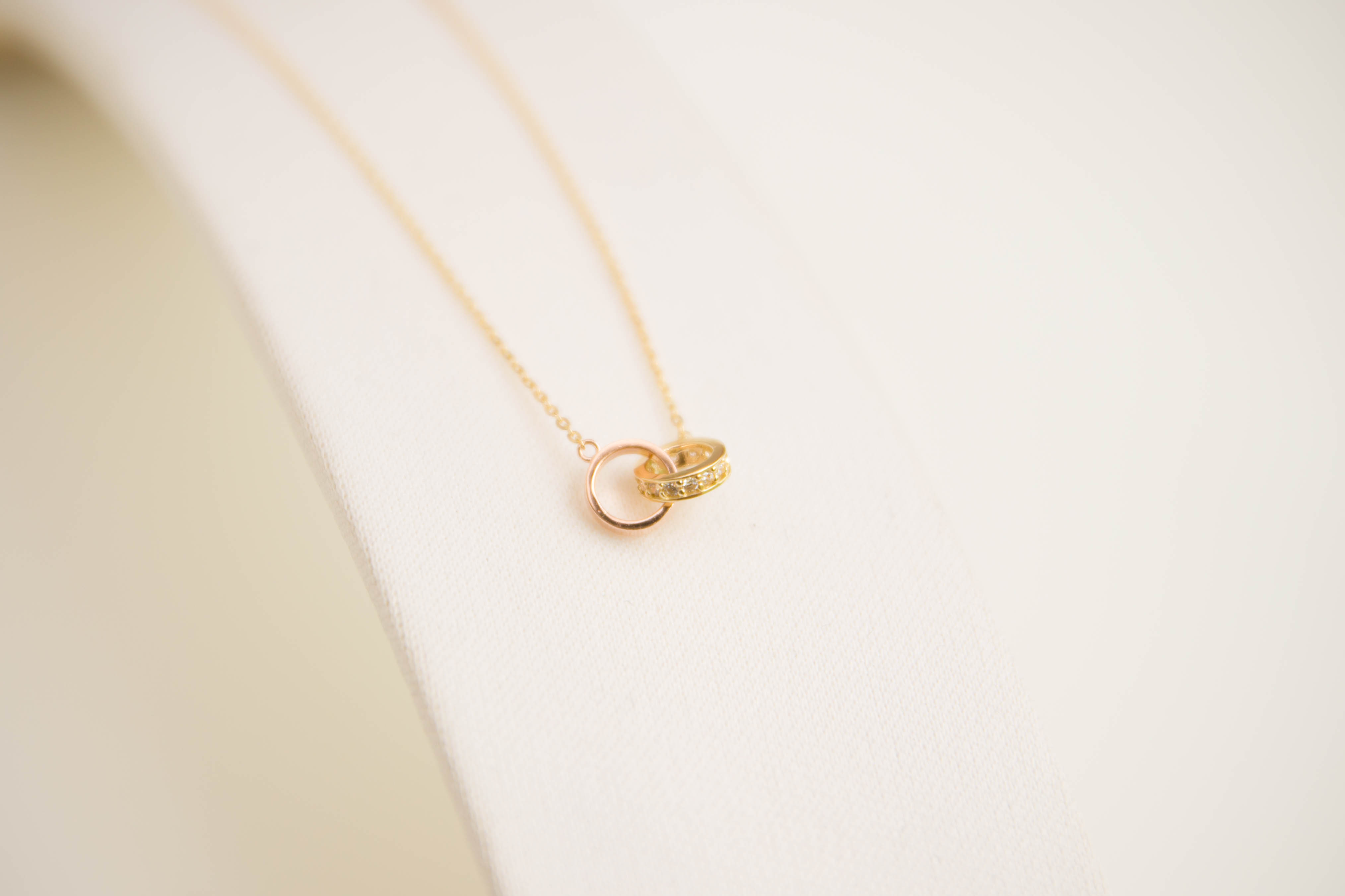 Serin Double Ring Necklace Ring 14k Integrated 14K