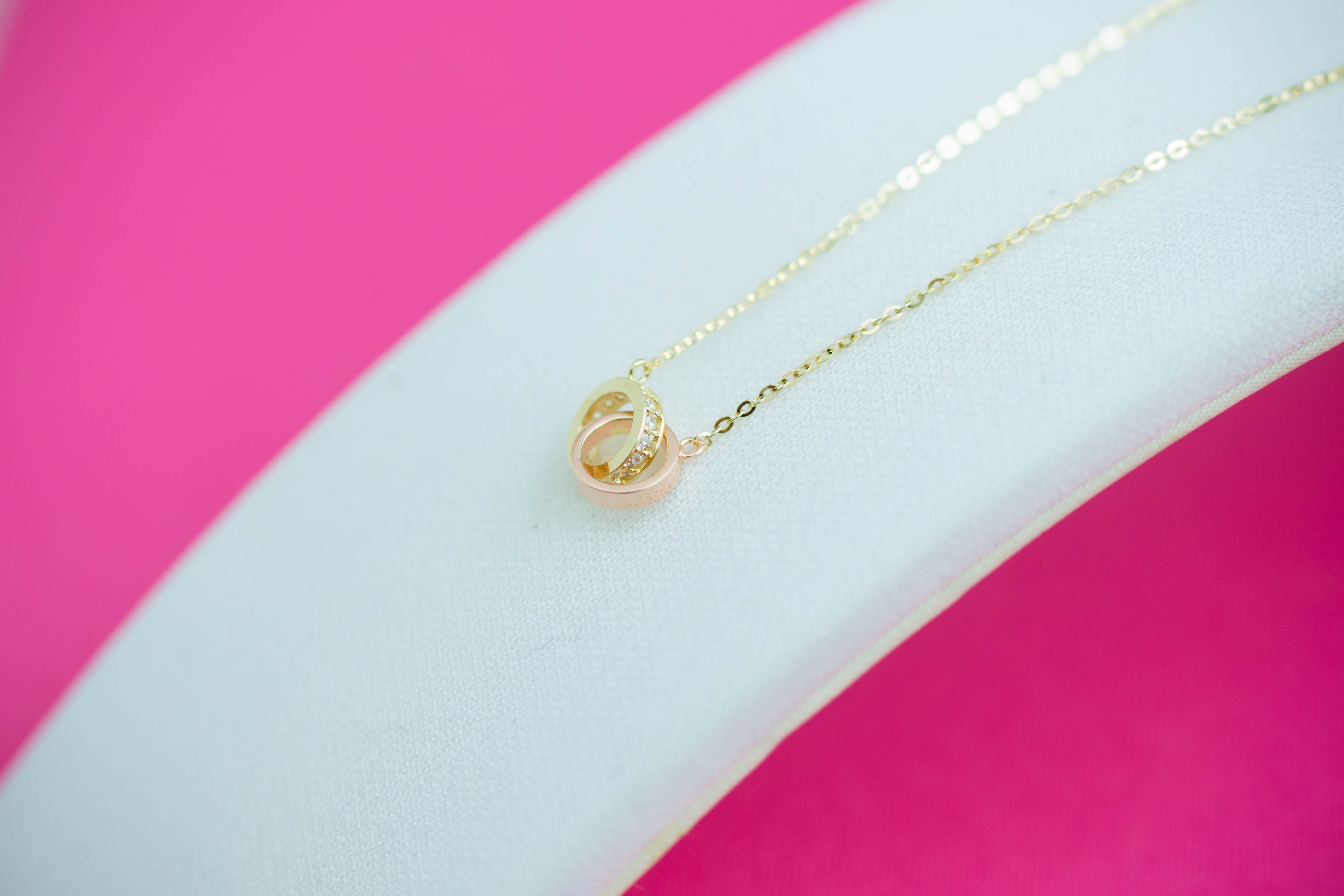 Serin Double Ring Necklace Ring 14k Integrated 14K