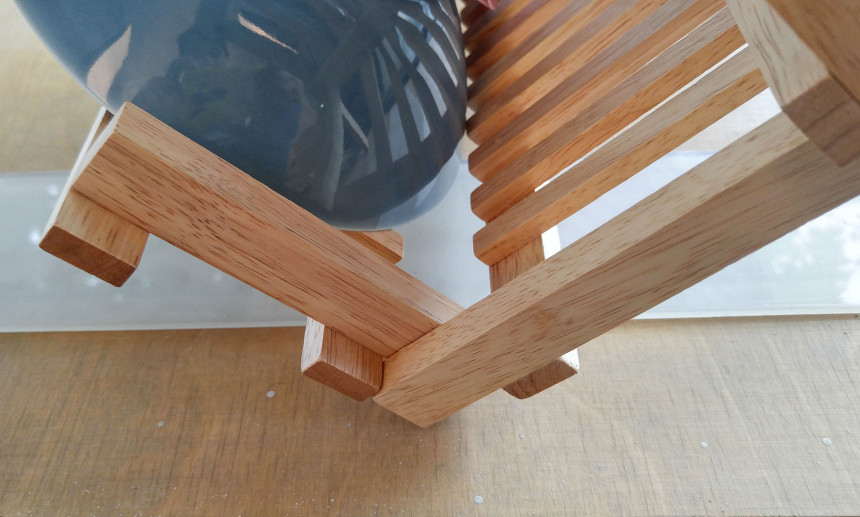 Resizing Natural Wood Folding Dish Clothes Dryer 3