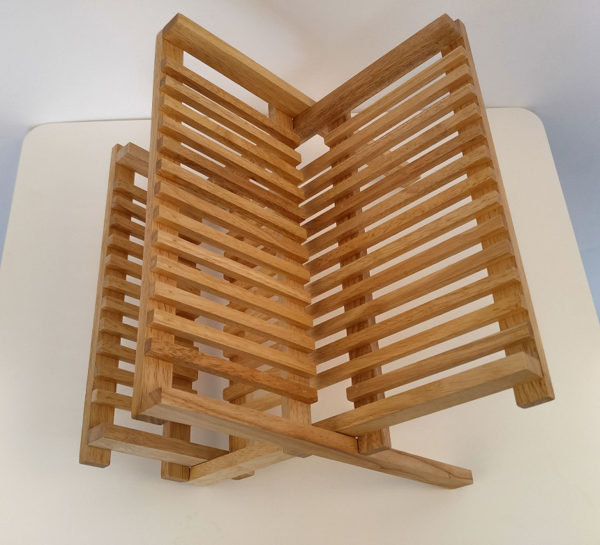 Resizing Natural Wood Folding Dish Clothes Dryer 3