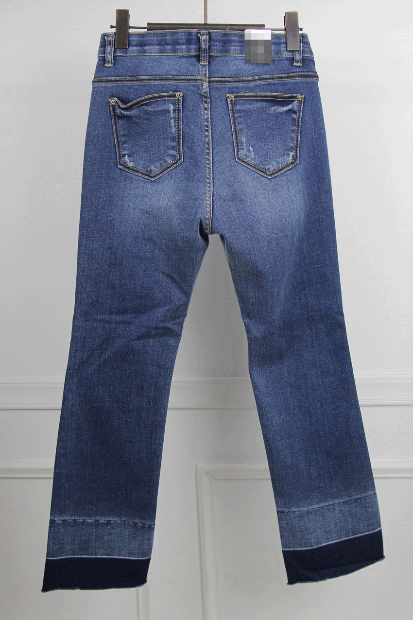Women Jeans Pants Bending Color Boots Cut Big Size
