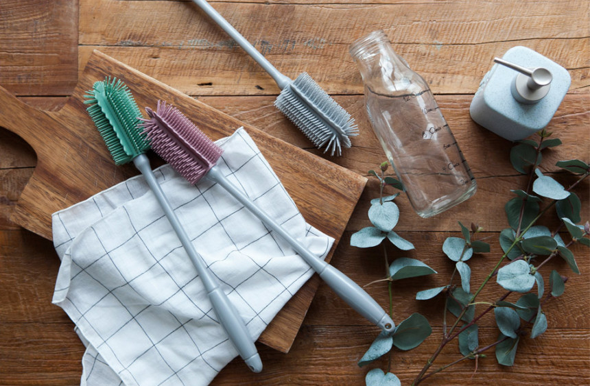 Scrubber Dish Washing Pastel Silicone Cleaning Bru