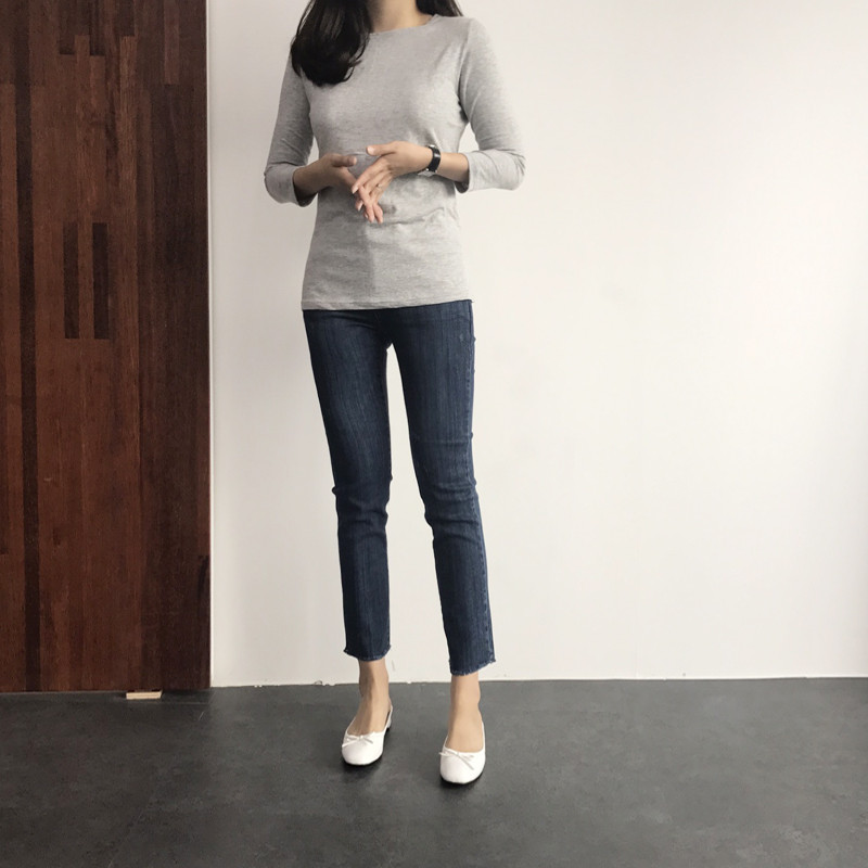 Korea Jeans Pants F Brush Spandex Denim DT17070401