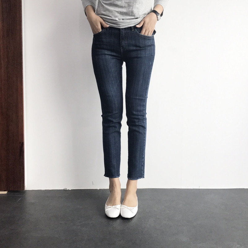 Korea Jeans Pants F Brush Spandex Denim DT17070401