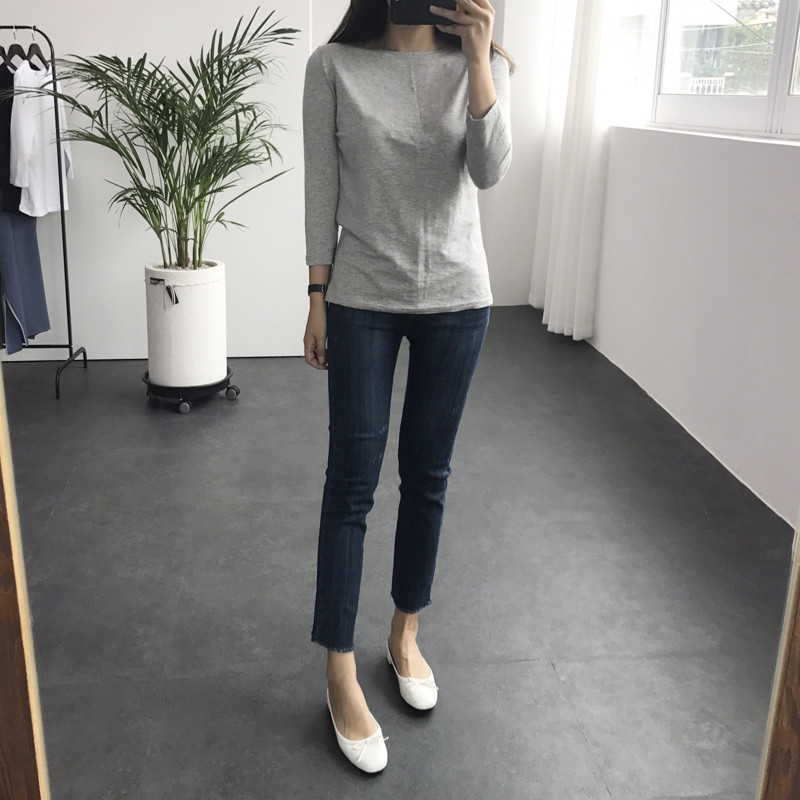 Korea Jeans Pants F Brush Spandex Denim DT17070401