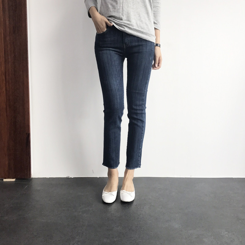 Korea Jeans Pants F Brush Spandex Denim DT17070401