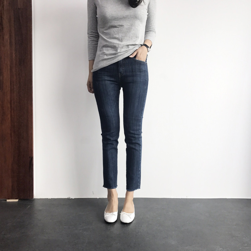 Korea Jeans Pants F Brush Spandex Denim DT17070401