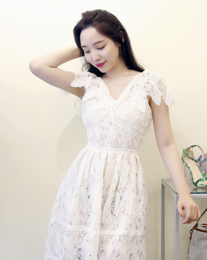 NEW FASHION LADY GIRL DRESS White lace summer dres