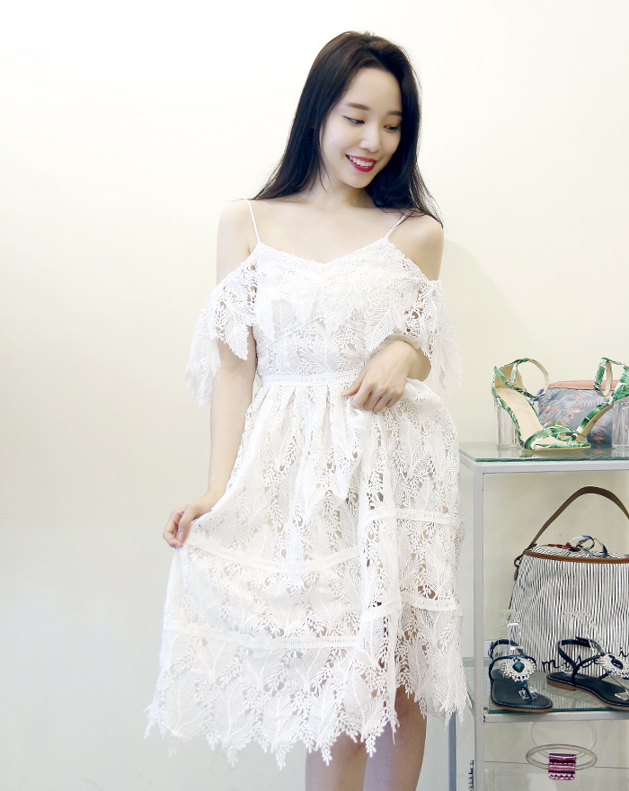 NEW FASHION LADY GIRL DRESS White lace summer dres